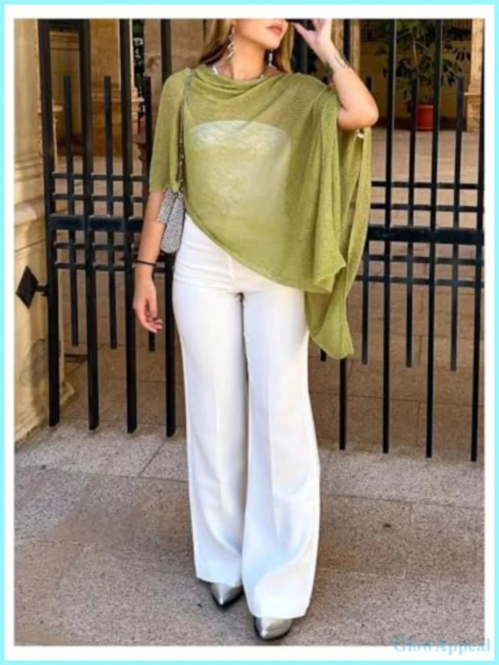Sheer Poncho Shawl Top Bat Wing Cape Tops Crochet Lightweight Wrap Sweater